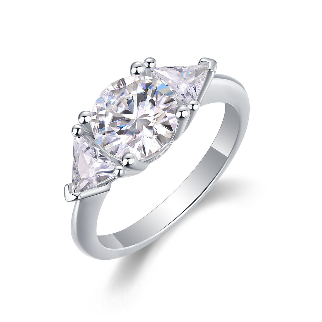 Ocean Diamond - A Fashionable And Luxurious Jewelry Piece Set With 2-carat Moissanite S925 Sterling Silver And Platinum-plated Diamond
