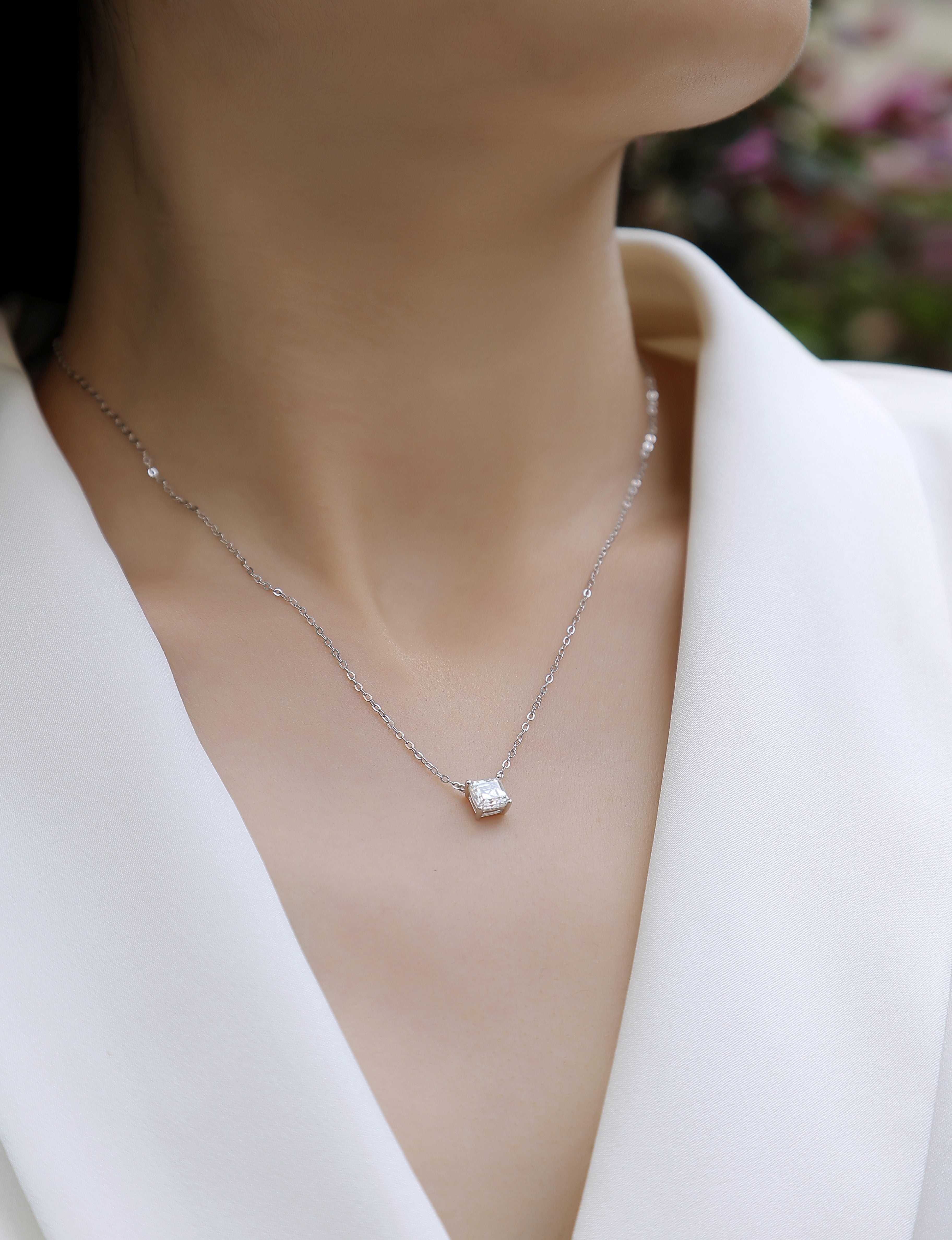 Eternal - A Fashionable And Luxurious Diamond Jewelry Pendant Set With Square Moissanite S925 Sterling Silver