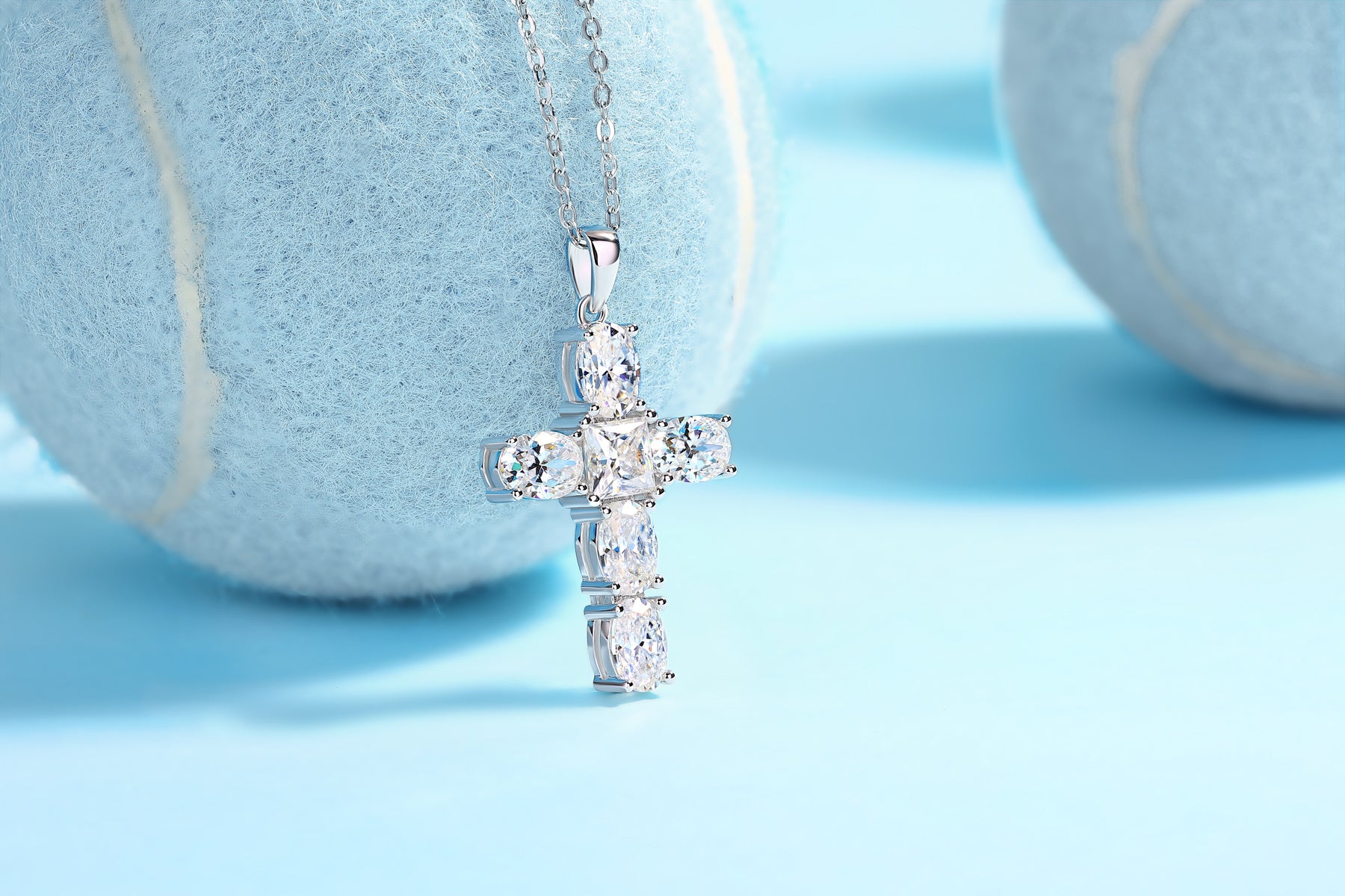 Soul Guidance - Fashionable Jewelry Pendant Set With Moissanite S925 Sterling Silver And Platinum-plated Diamond, Moissanite Silver Jewelry