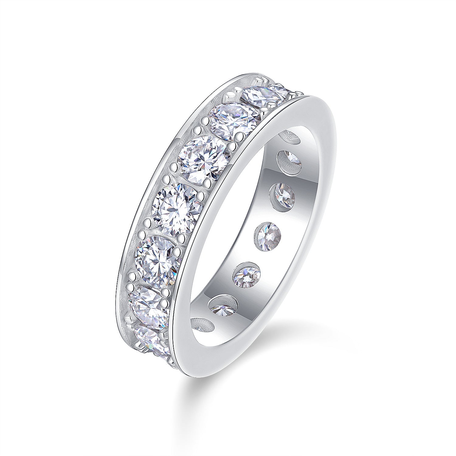 Flowing Clouds Convey Emotions - A Fashionable And Luxurious Jewelry Piece Set With One-third Carat Moissanite S925 Sterling Silver And Platinum-plated Diamond