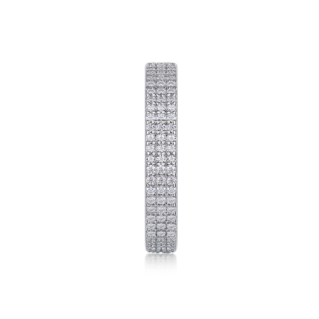 Light Up The Moments - A Fashionable Jewelry Ring Set With Moissanite S925 Sterling Silver And Platinum-plated Diamond