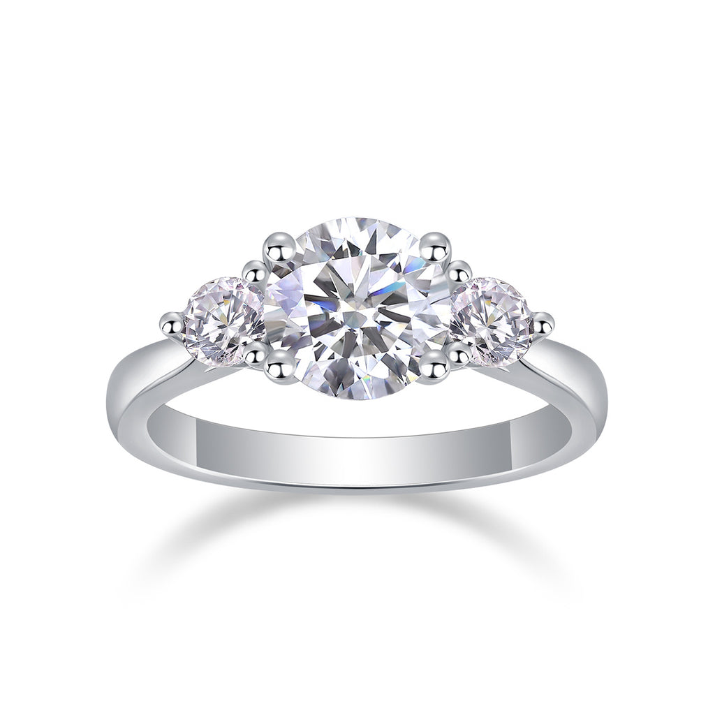 Three Lives And Three Worlds - A Fashionable And Luxurious Jewelry Piece Set With 2-carat Moissan Diamond S925 Sterling Silver And Platinum-plated Diamond