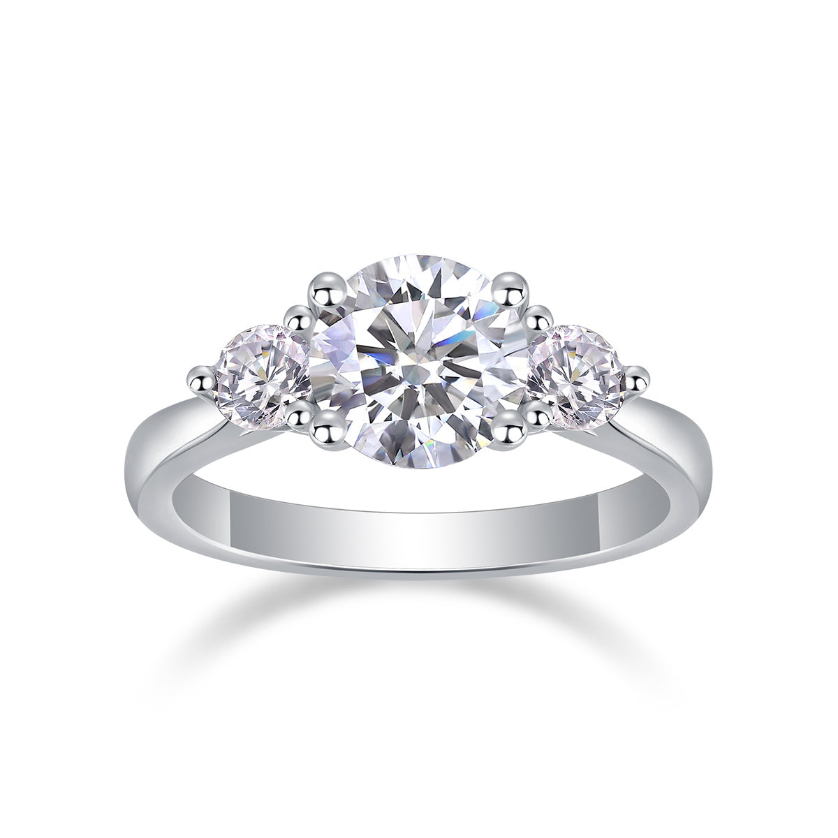 Three Lives And Three Worlds - A Fashionable And Luxurious Jewelry Piece Set With 2-carat Moissan Diamond S925 Sterling Silver And Platinum-plated Diamond