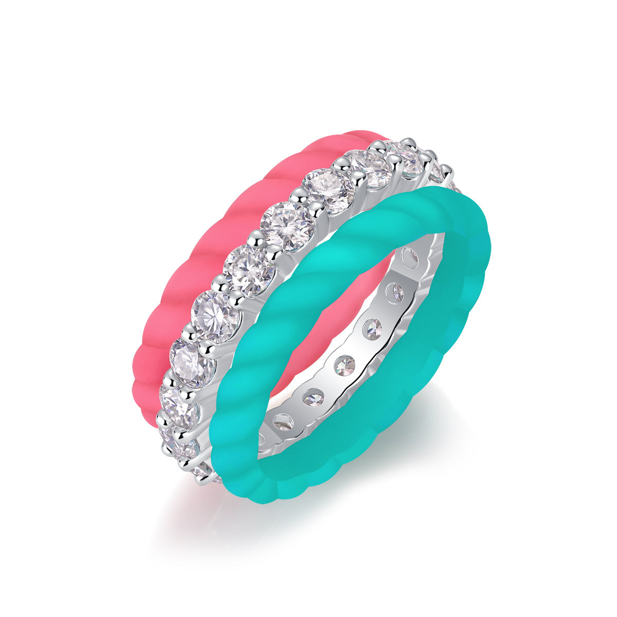 Dreamy Halo - A Fashionable And Luxurious Jewelry Accessory Set With Moissanite S925 Sterling Silver And Platinum-plated Diamond