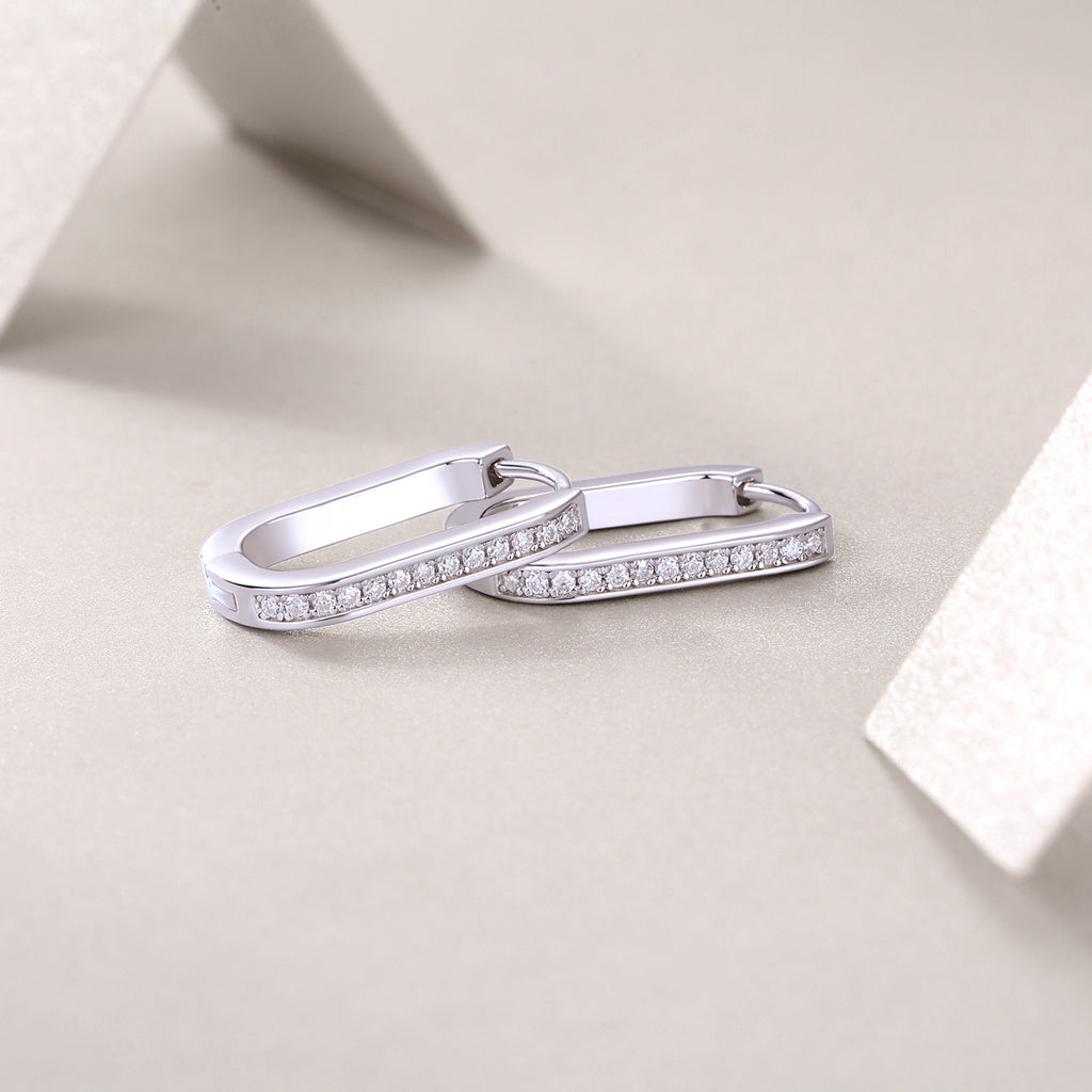 Reincarnation - Fashionable And Luxurious Diamond Jewelry With Moissanite S925 Sterling Silver And Platinum-plated Stud Earrings