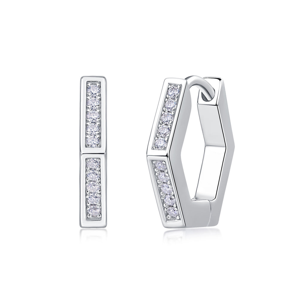 State Of Mind - Fashionable And Luxurious Diamond Jewelry Set With Moissanite S925 Sterling Silver And Platinum-plated Stud Earrings