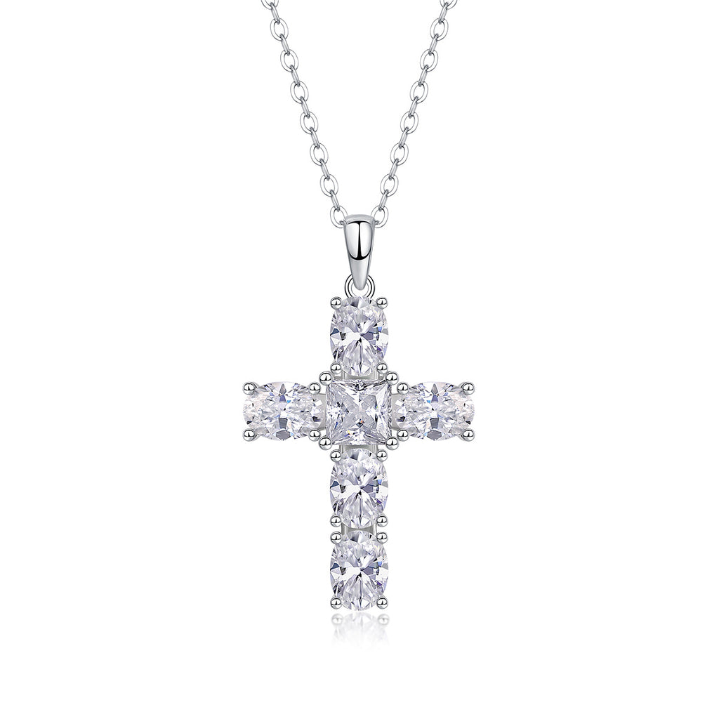 Soul Guidance - Fashionable Jewelry Pendant Set With Moissanite S925 Sterling Silver And Platinum-plated Diamond, Moissanite Silver Jewelry