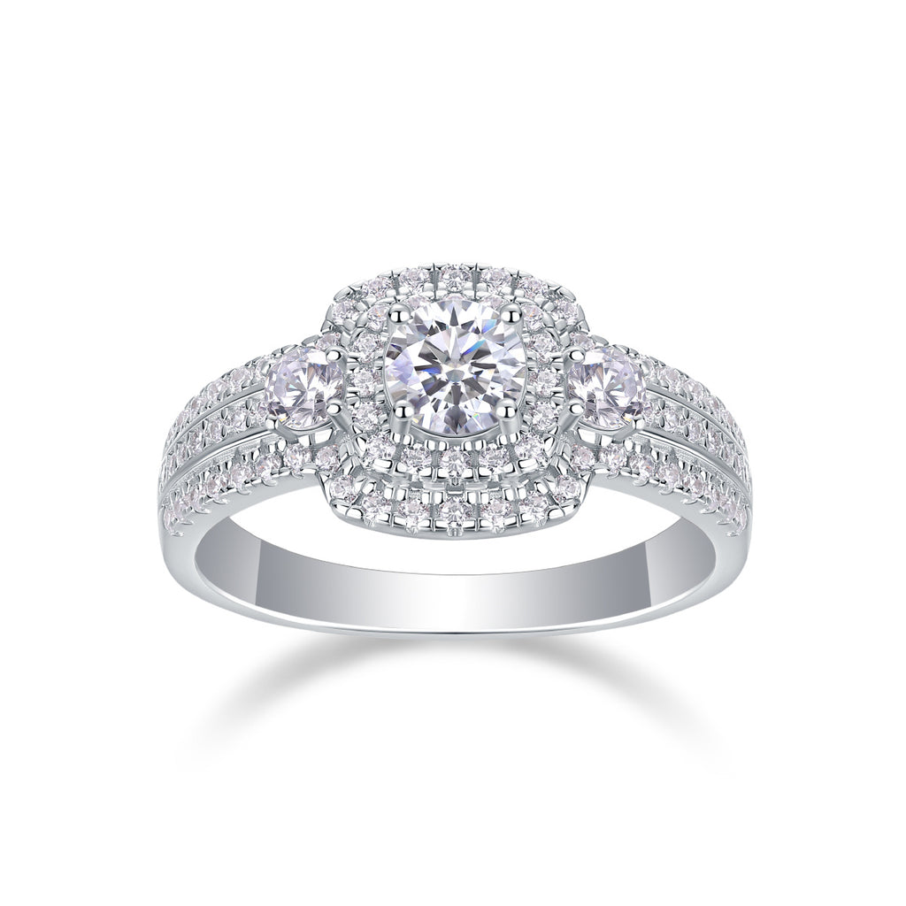 Afternoon In The Gobi - A Fashionable And Luxurious Jewelry Piece Set With Half-carat Moissan Diamond S925 Sterling Silver And Platinum-plated Diamond