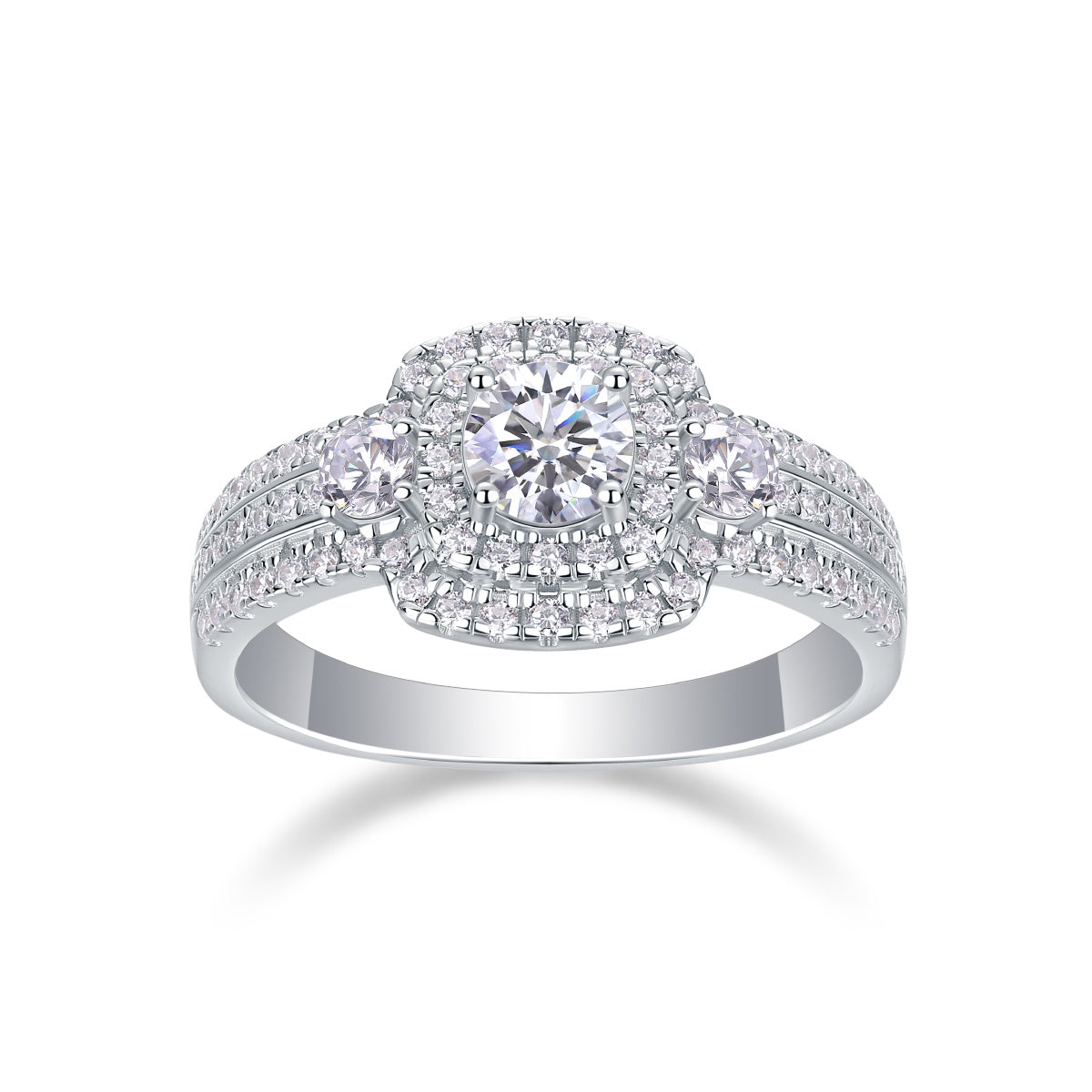 Afternoon In The Gobi - A Fashionable And Luxurious Jewelry Piece Set With Half-carat Moissan Diamond S925 Sterling Silver And Platinum-plated Diamond