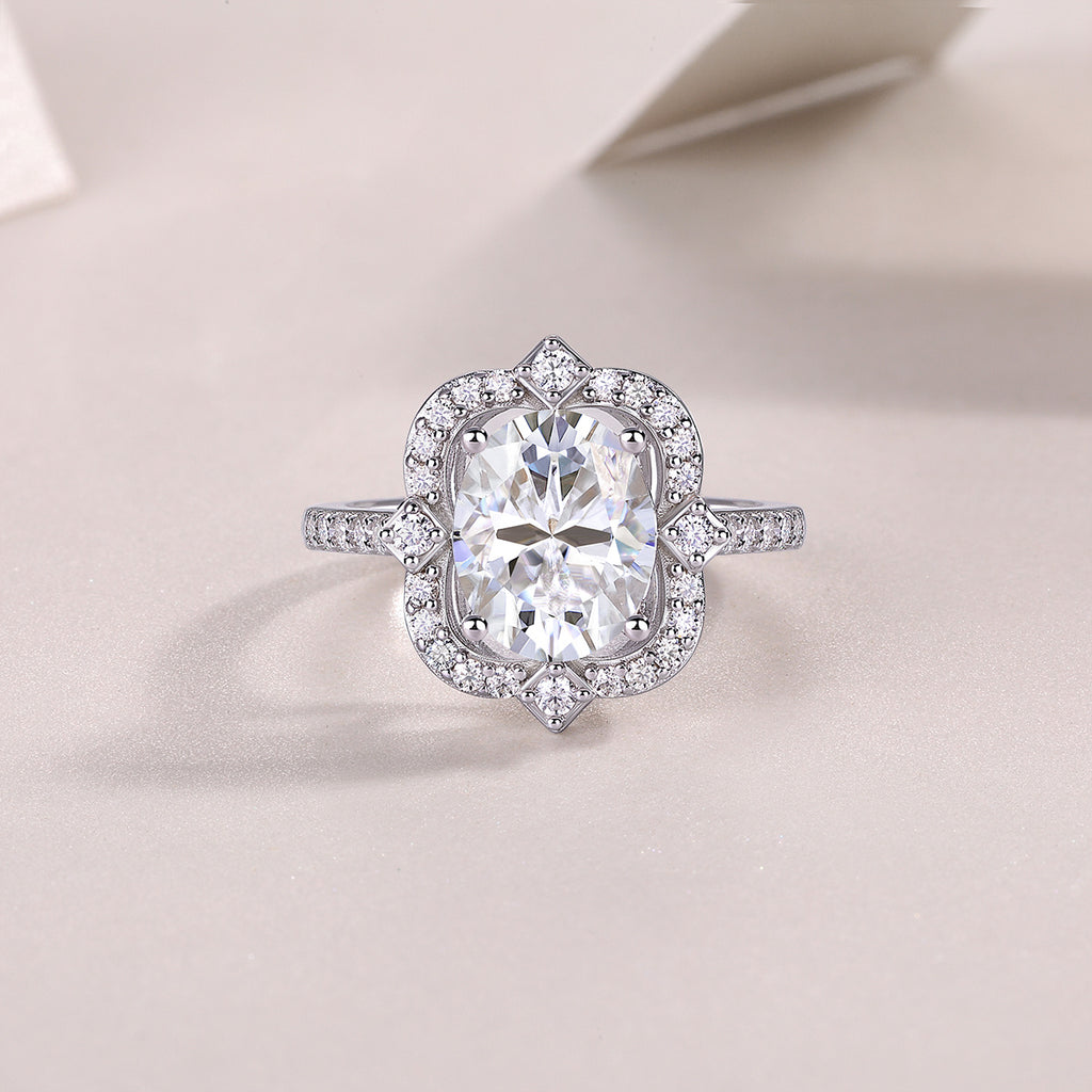 Camellia - A Fashionable Jewelry Ring Set With Moissanite S925 Sterling Silver And Gold-plated Diamond
