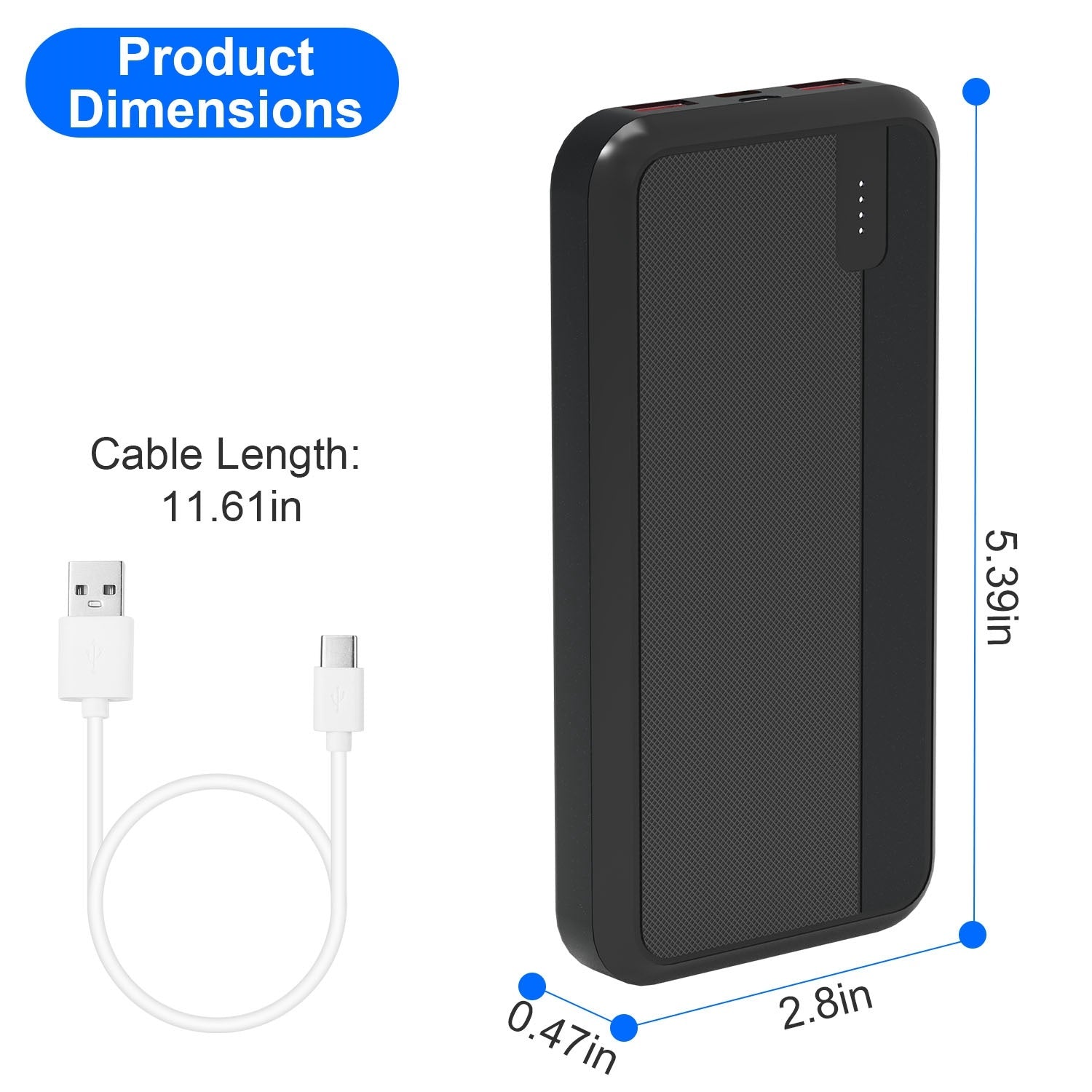 1Pc 10000mAh Or 20000mAh Optional PD22.5W Fast Charging Power Bank Fast Charger Portable Phone Charger With Type-C USB Cable Fit For IOS Phone 16 Samsung Galaxy S24 And More