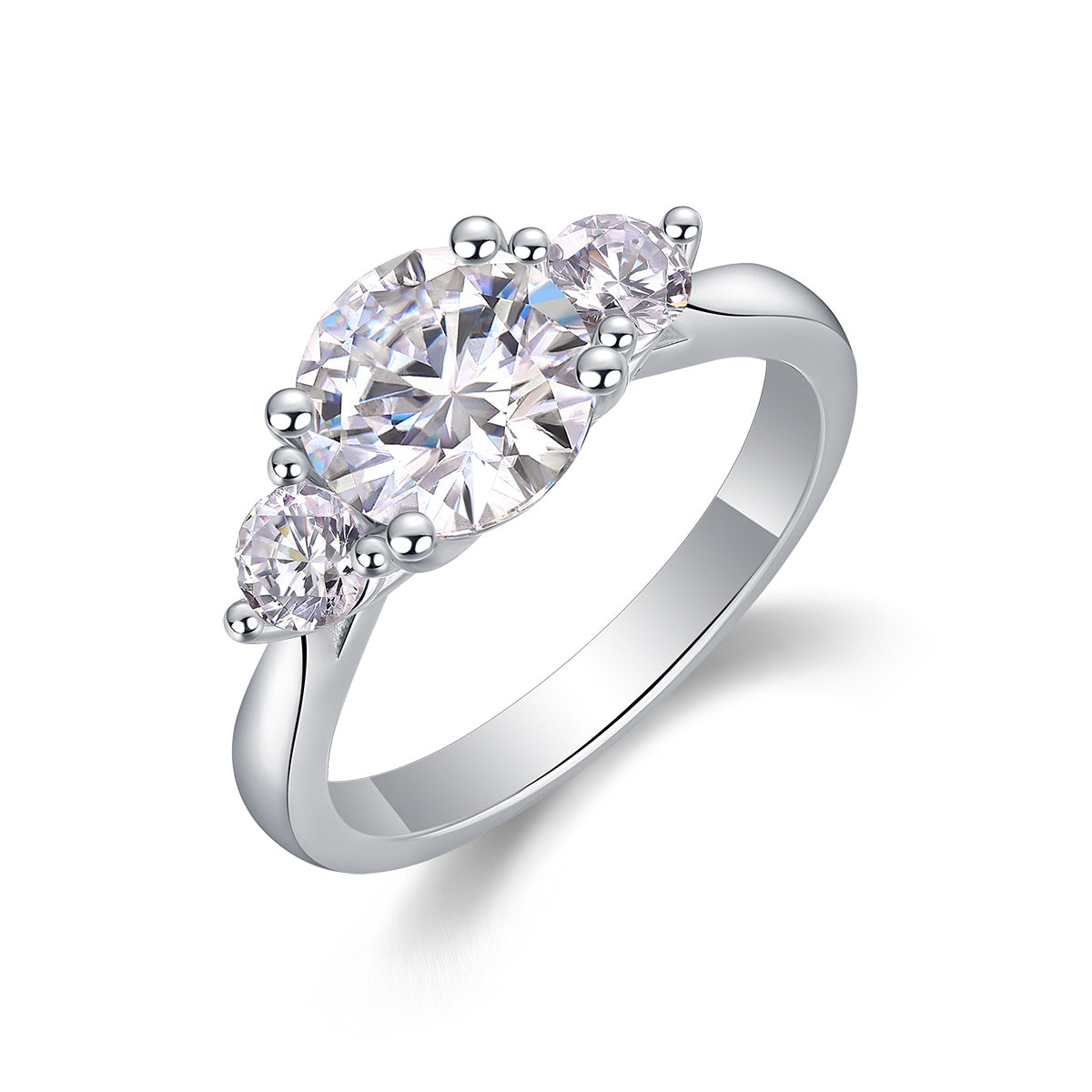 Three Lives And Three Worlds - A Fashionable And Luxurious Jewelry Piece Set With 2-carat Moissan Diamond S925 Sterling Silver And Platinum-plated Diamond