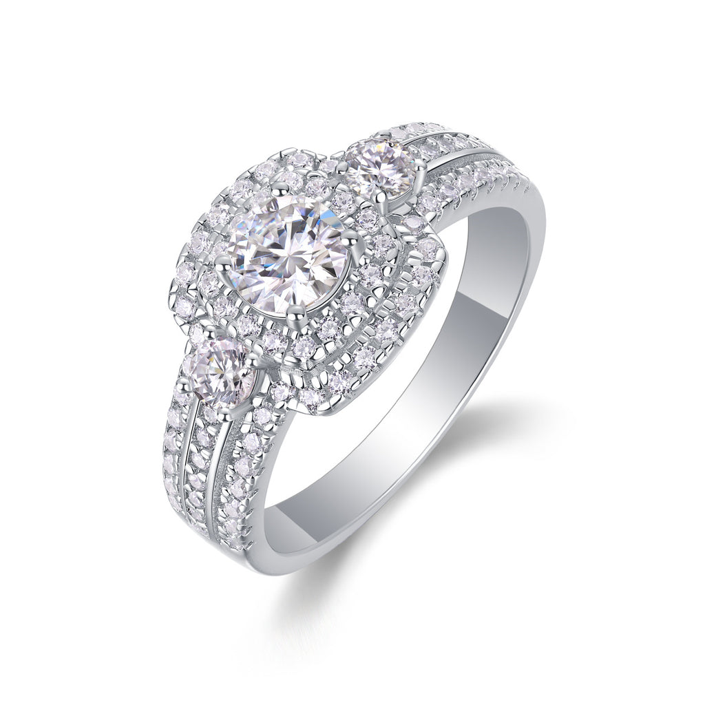 Afternoon In The Gobi - A Fashionable And Luxurious Jewelry Piece Set With Half-carat Moissan Diamond S925 Sterling Silver And Platinum-plated Diamond