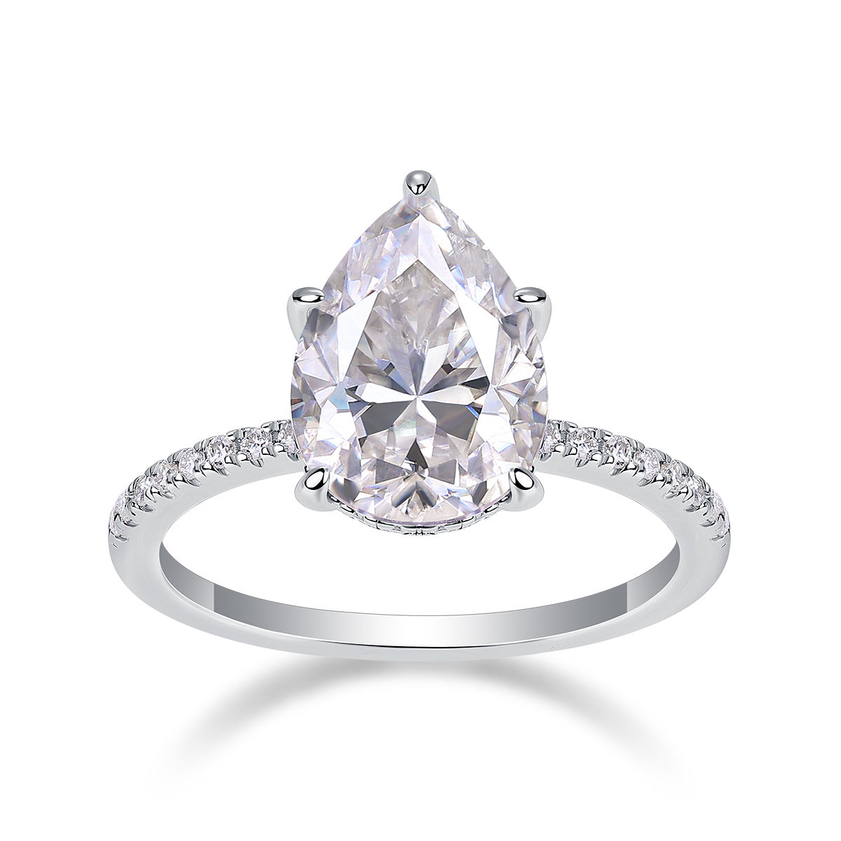 Light And Shadow - A Fashionable Diamond Jewelry Piece Set With Moissanite S925 Sterling Silver And Platinum Diamond Ring