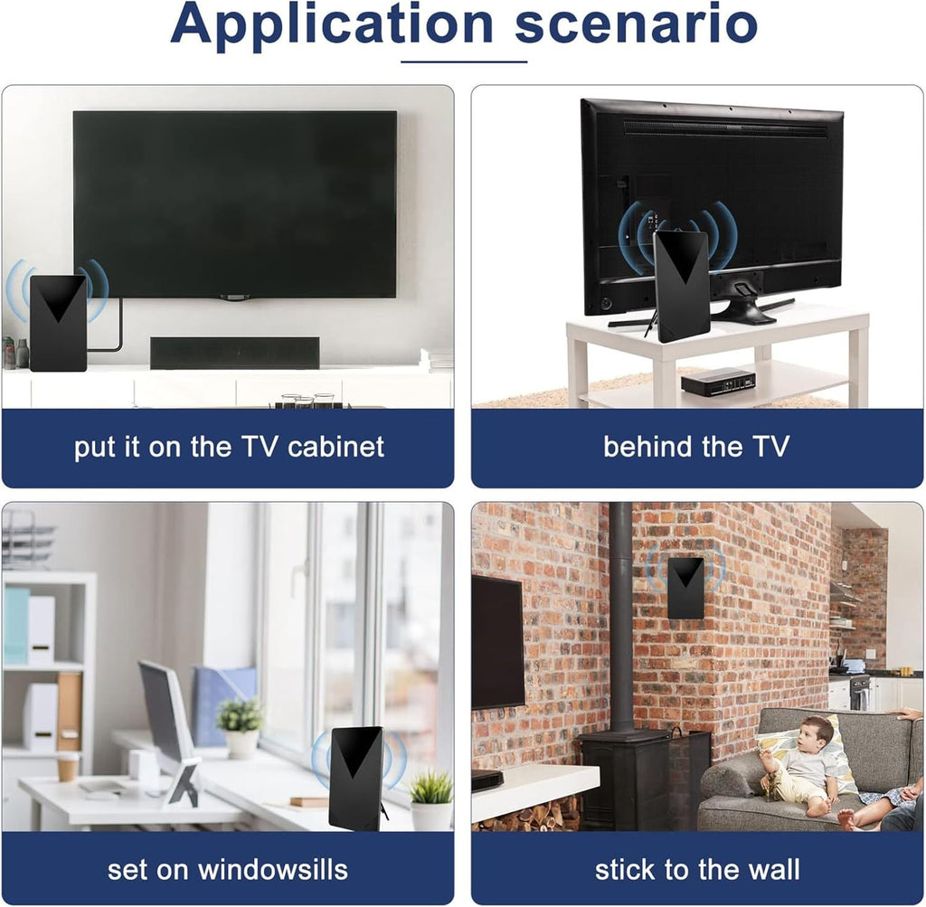 Indoor Outdoor HDTV Antenna 2025 Upgrade Digital TV Antenna With Signal Booster Long Range 360 Degree Reception Supports 4K 1080P 35ft Cable Easy Installation Compatible With Smart TVs And Old TVs Bla