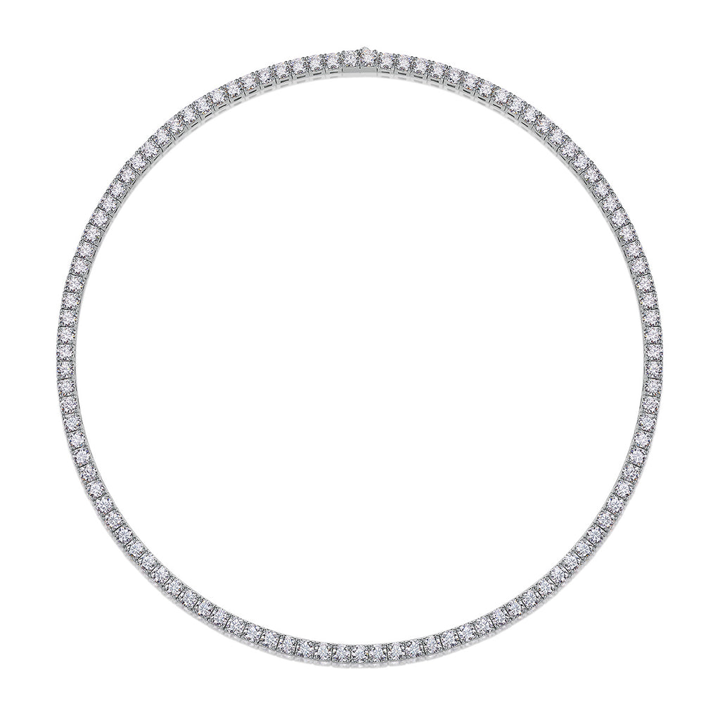 Long Star River Luxury Fashion Inlaid Mosan Diamond S925 Silver Necklace