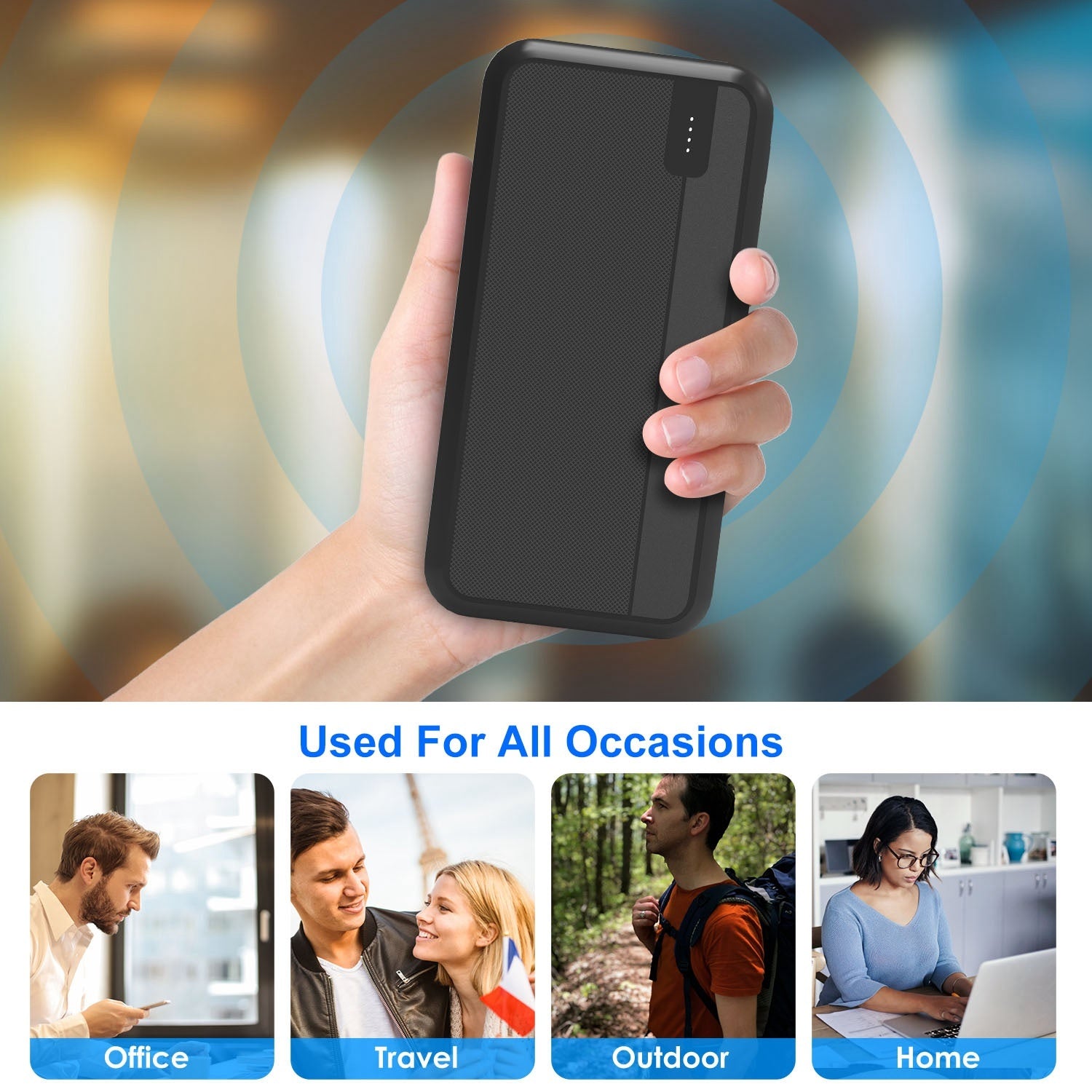 1Pc 10000mAh Or 20000mAh Optional PD22.5W Fast Charging Power Bank Fast Charger Portable Phone Charger With Type-C USB Cable Fit For IOS Phone 16 Samsung Galaxy S24 And More