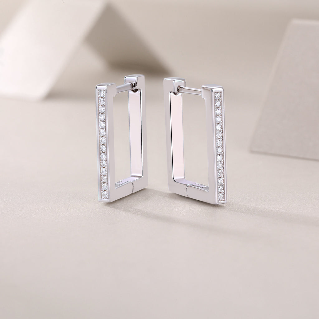Kokang - Fashionable And Luxurious Diamond Jewelry With Moissanite S925 Sterling Silver And Platinum-plated Stud Earrings
