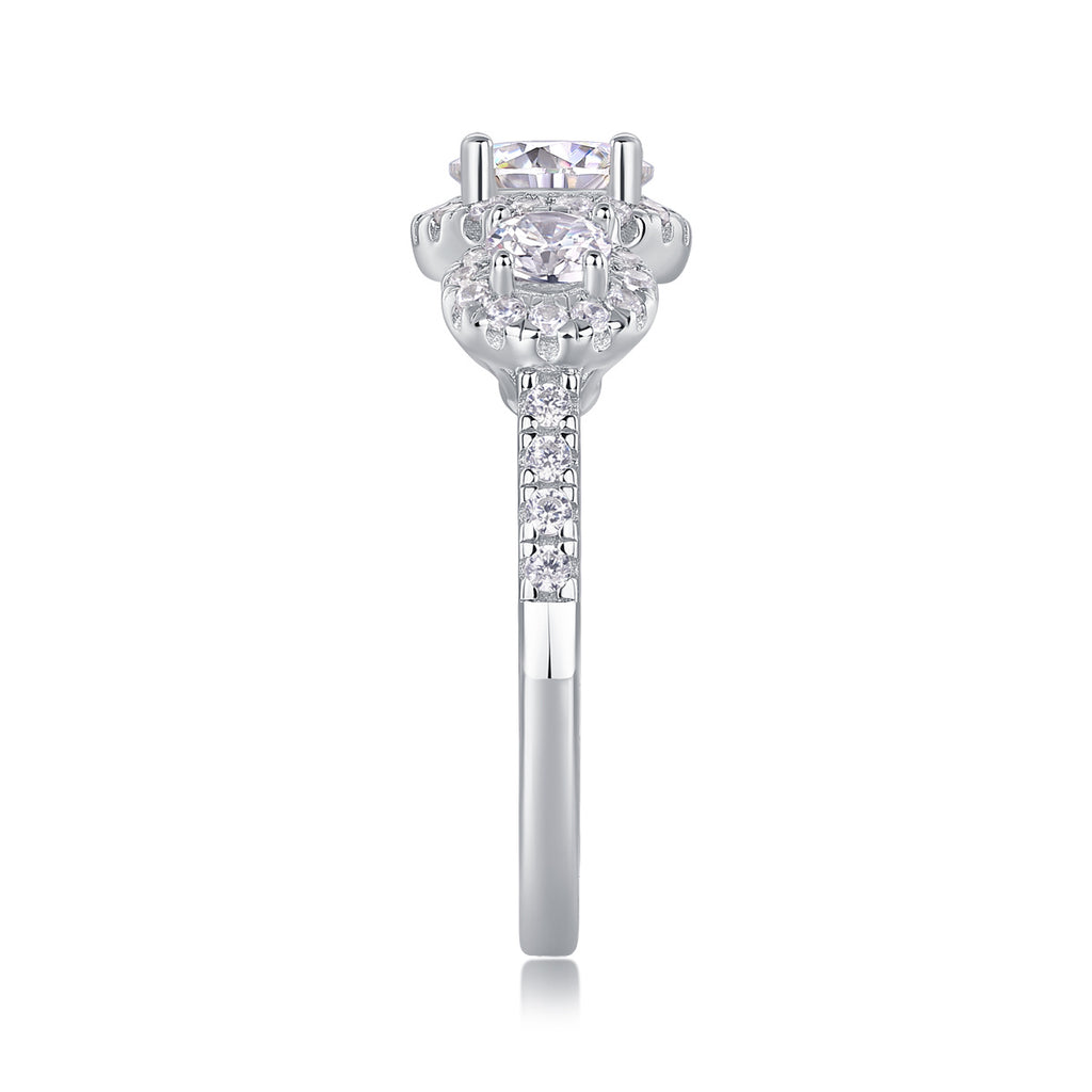 Human Warmth - A Fashionable And Luxurious Jewelry Piece Set With 1-carat Moissan Diamond S925 Sterling Silver And Platinum-plated Diamond