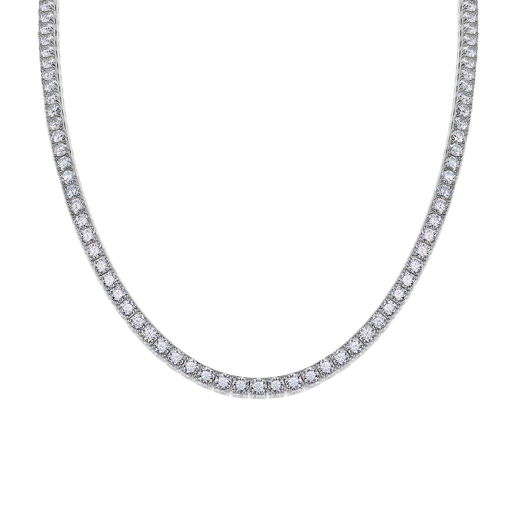 Long Star River Luxury Fashion Inlaid Mosan Diamond S925 Silver Necklace