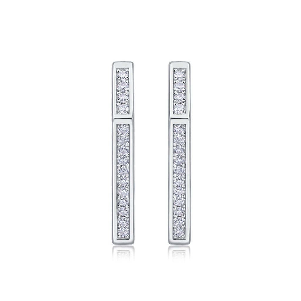Coronation - Fashionable And Luxurious Diamond Jewelry Set With Moissanite S925 Sterling Silver And Platinum-plated Stud Earrings