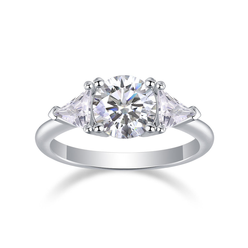 Ocean Diamond - A Fashionable And Luxurious Jewelry Piece Set With 2-carat Moissanite S925 Sterling Silver And Platinum-plated Diamond