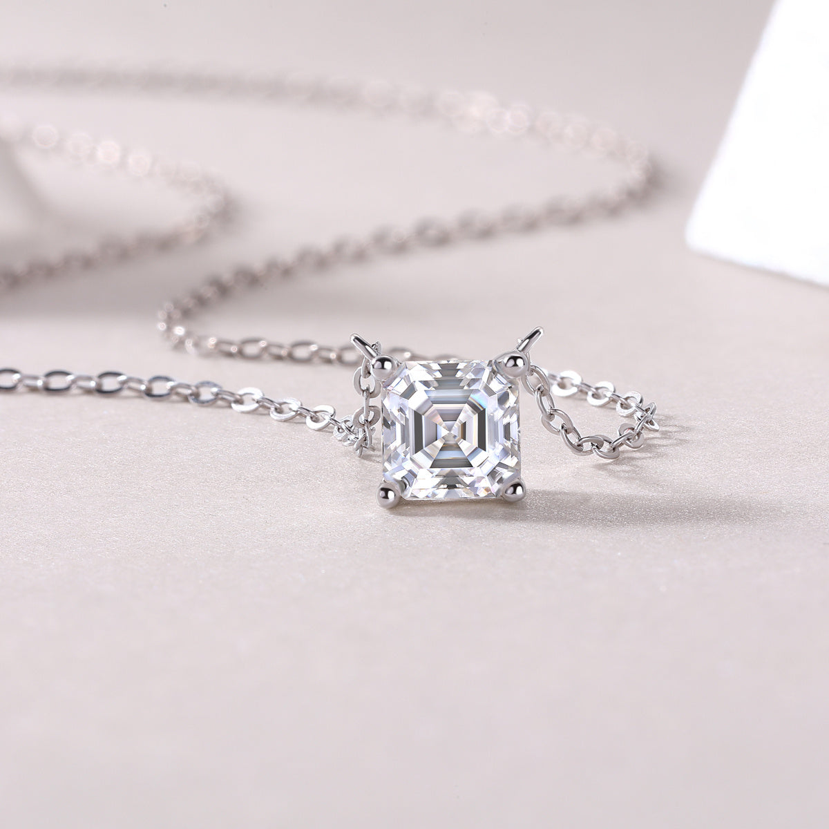 Eternal - A Fashionable And Luxurious Diamond Jewelry Pendant Set With Square Moissanite S925 Sterling Silver