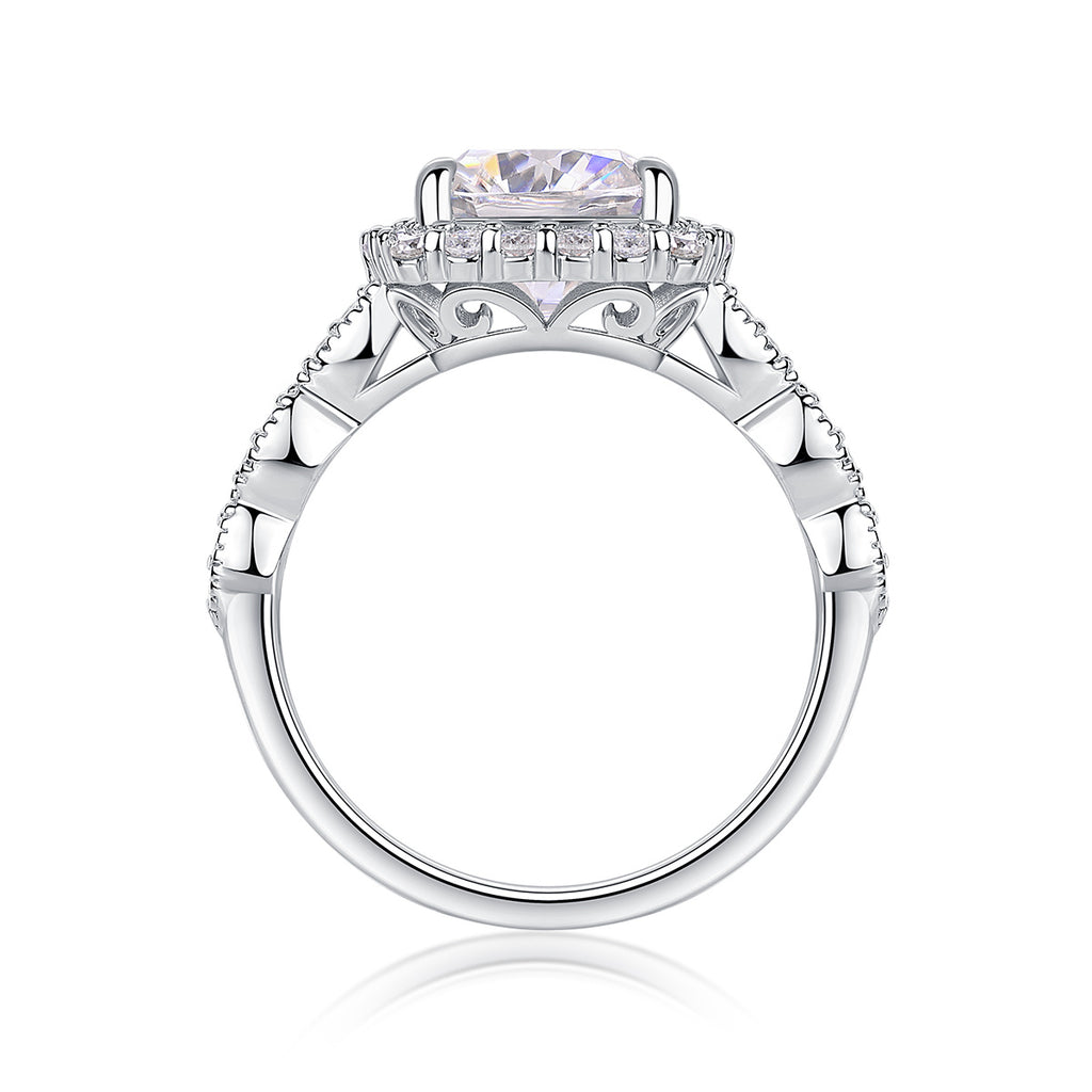 Gorgeous Square Diamond - Set With Moissan S925 Sterling Silver And Platinum-plated Diamond Ring, Fashionable Diamond Jewelry