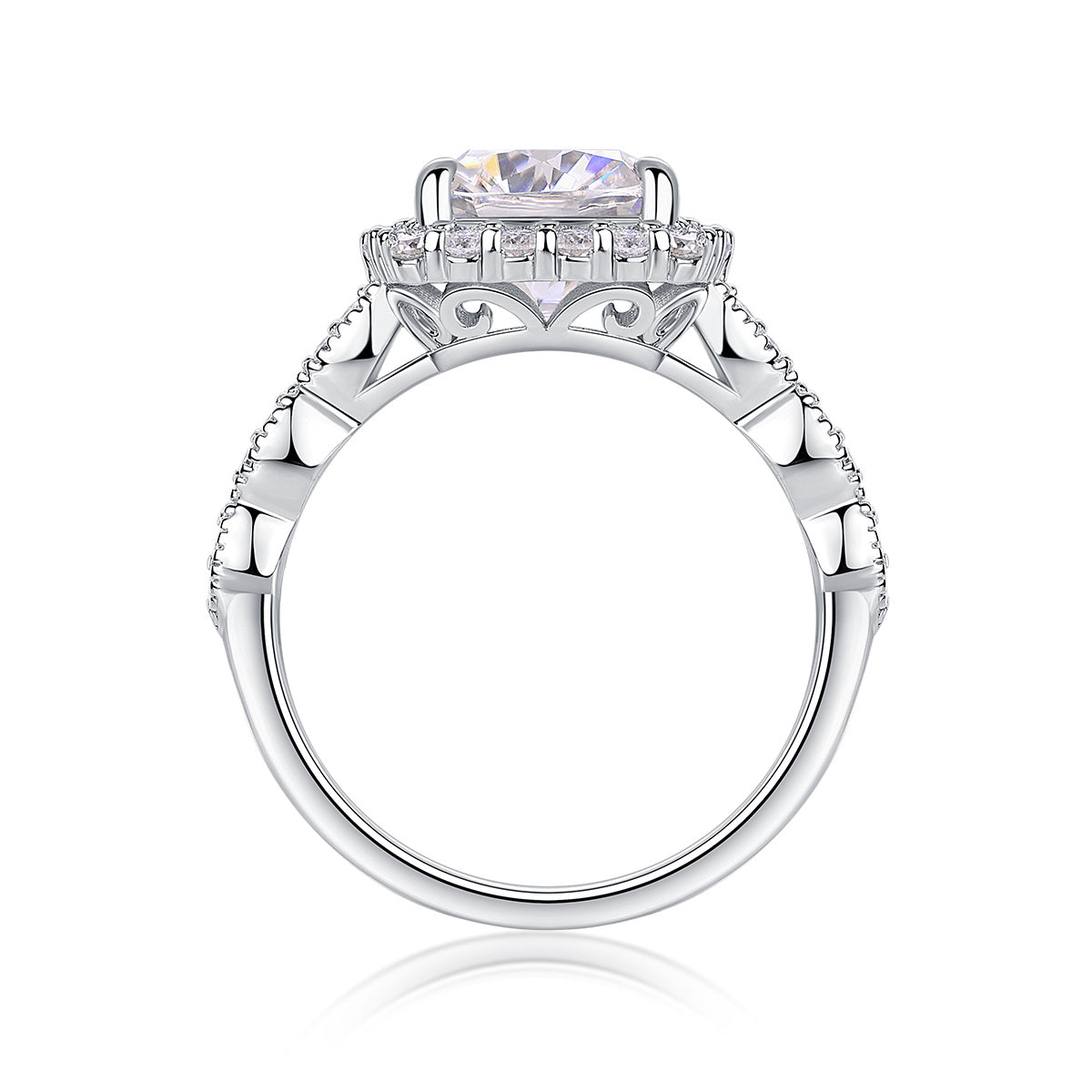 Gorgeous Square Diamond - Set With Moissan S925 Sterling Silver And Platinum-plated Diamond Ring, Fashionable Diamond Jewelry