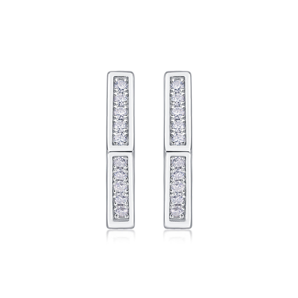 State Of Mind - Fashionable And Luxurious Diamond Jewelry Set With Moissanite S925 Sterling Silver And Platinum-plated Stud Earrings
