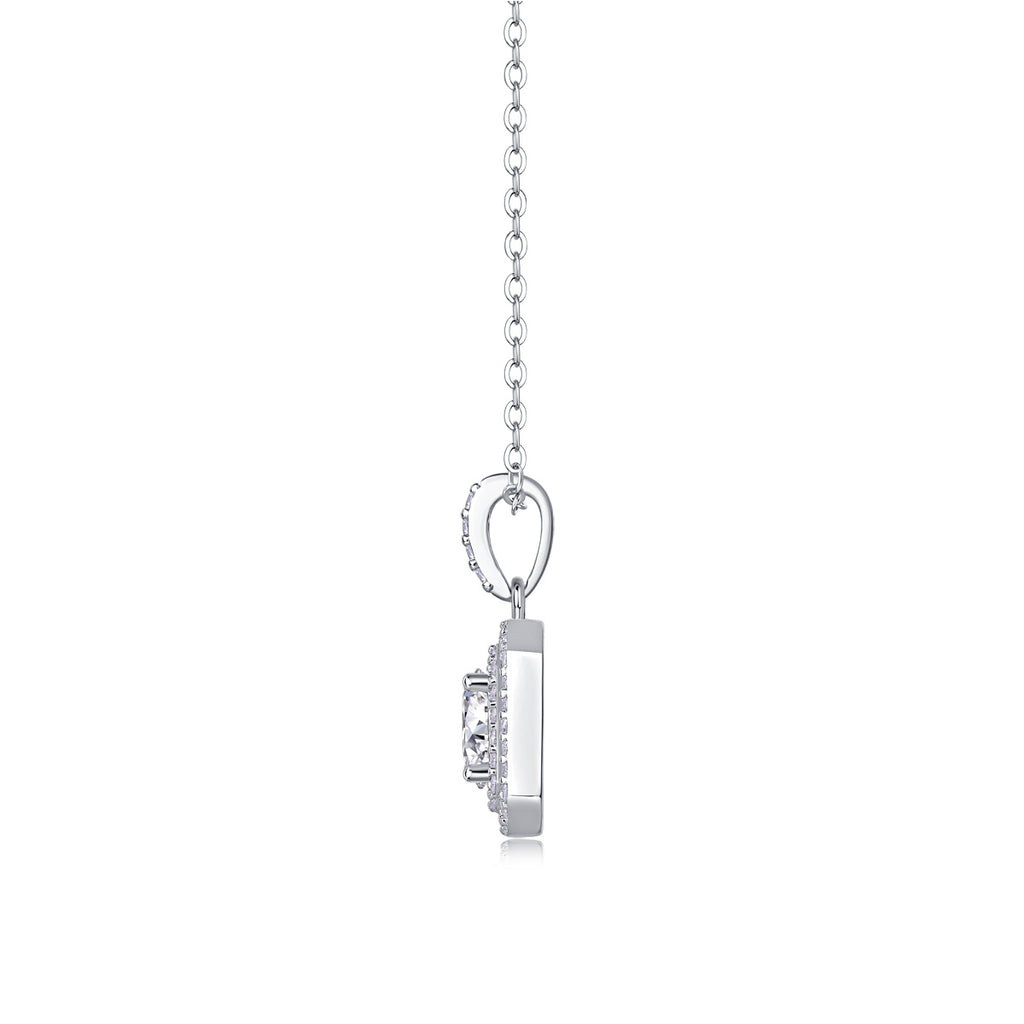 Sugar Diamond - A Fashionable And Luxurious Diamond Jewelry Piece Set With 1-carat Moissanite S925 Sterling Silver And Platinum-plated Pendant