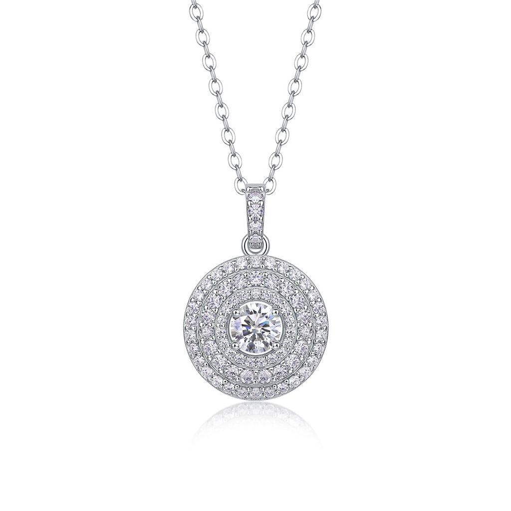 White Dune - A Fashionable And Luxurious Diamond Jewelry Pendant Set With Moissanite S925 Sterling Silver And Platinum Plating