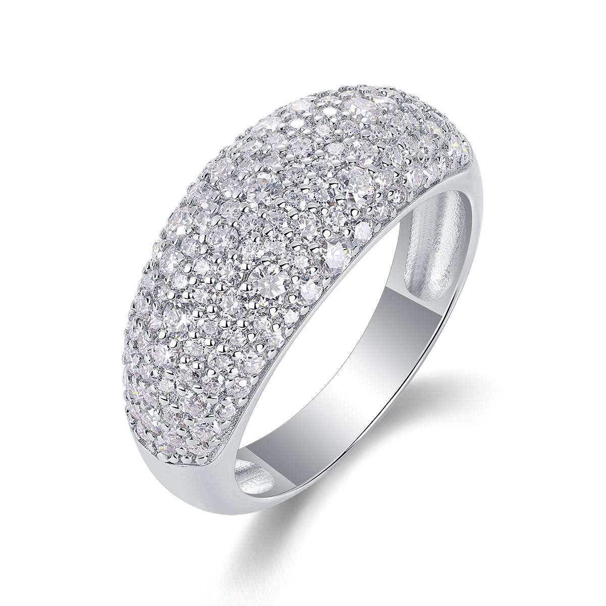 Moonlit Night Stars - A Fashionable Diamond Jewelry Piece Set With Moissanite S925 Sterling Silver And Platinum Diamond Ring