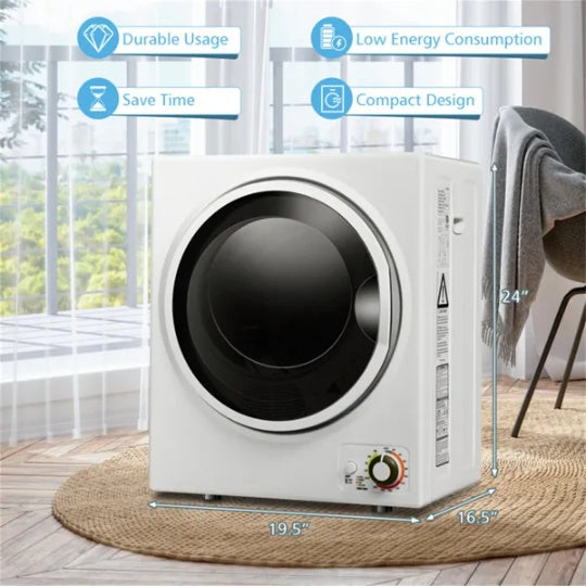 850W Compact Portable Clothes Dryer - 10 Lbs Wet Capacity, 5.5 Lbs Dry Load, Quiet Design  For Apartments Dorms