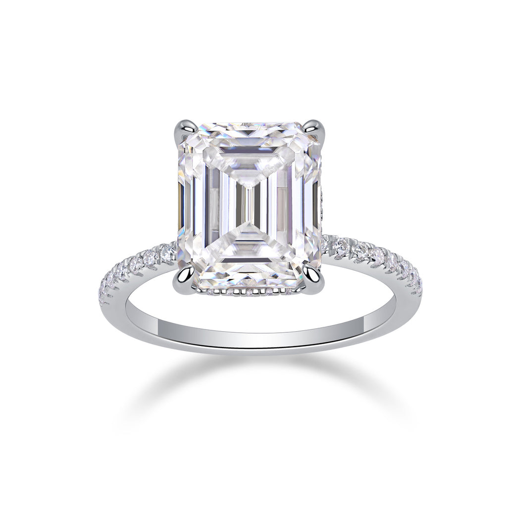 Iridescence City - Fashionable Diamond Jewelry Set With Moissanite S925 Sterling Silver And Platinum Diamond Ring