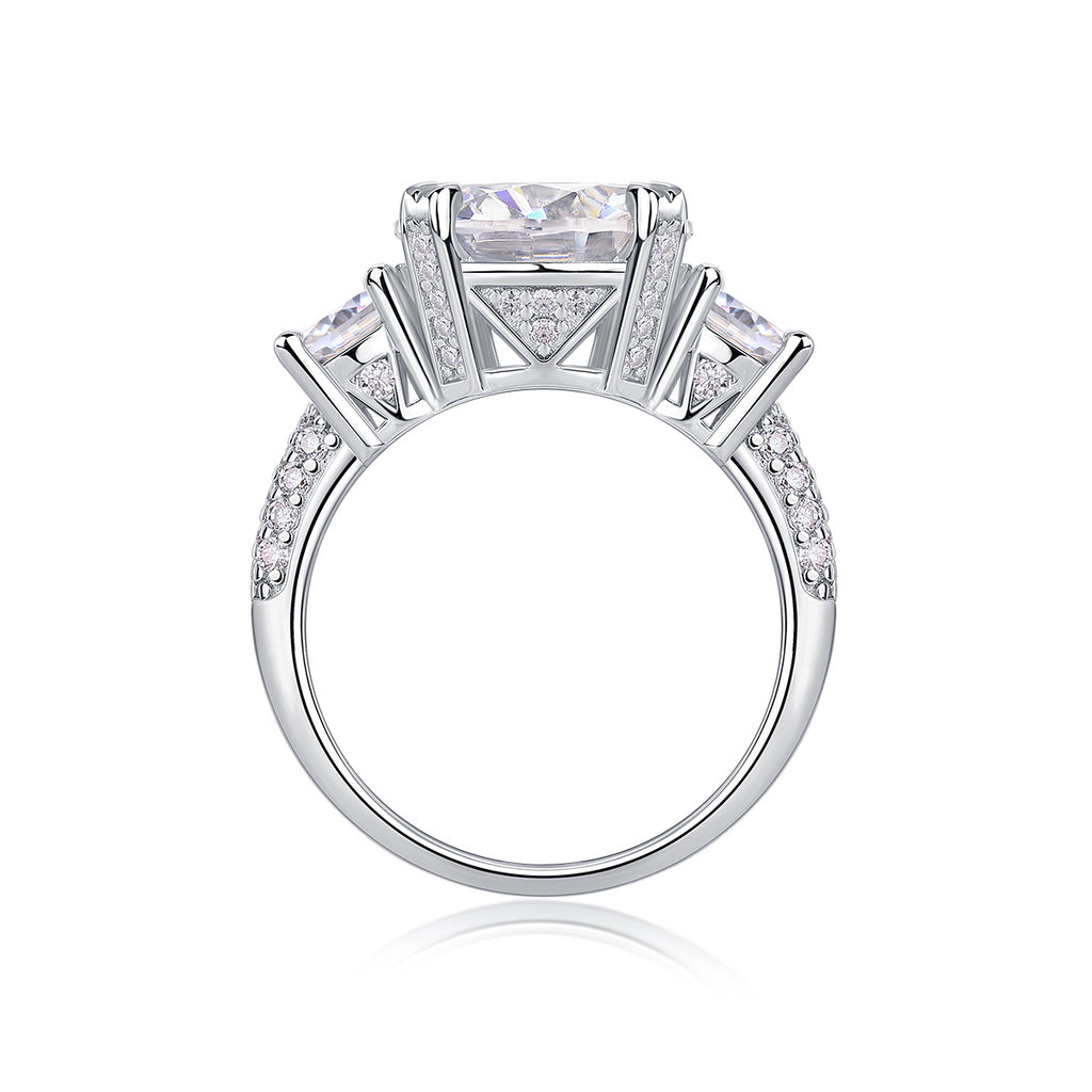 Dazzling Stars - A Fashionable And Luxurious Jewelry Piece Set With 5-carat Moissan Diamond S925 Sterling Silver And Platinum-plated Diamond