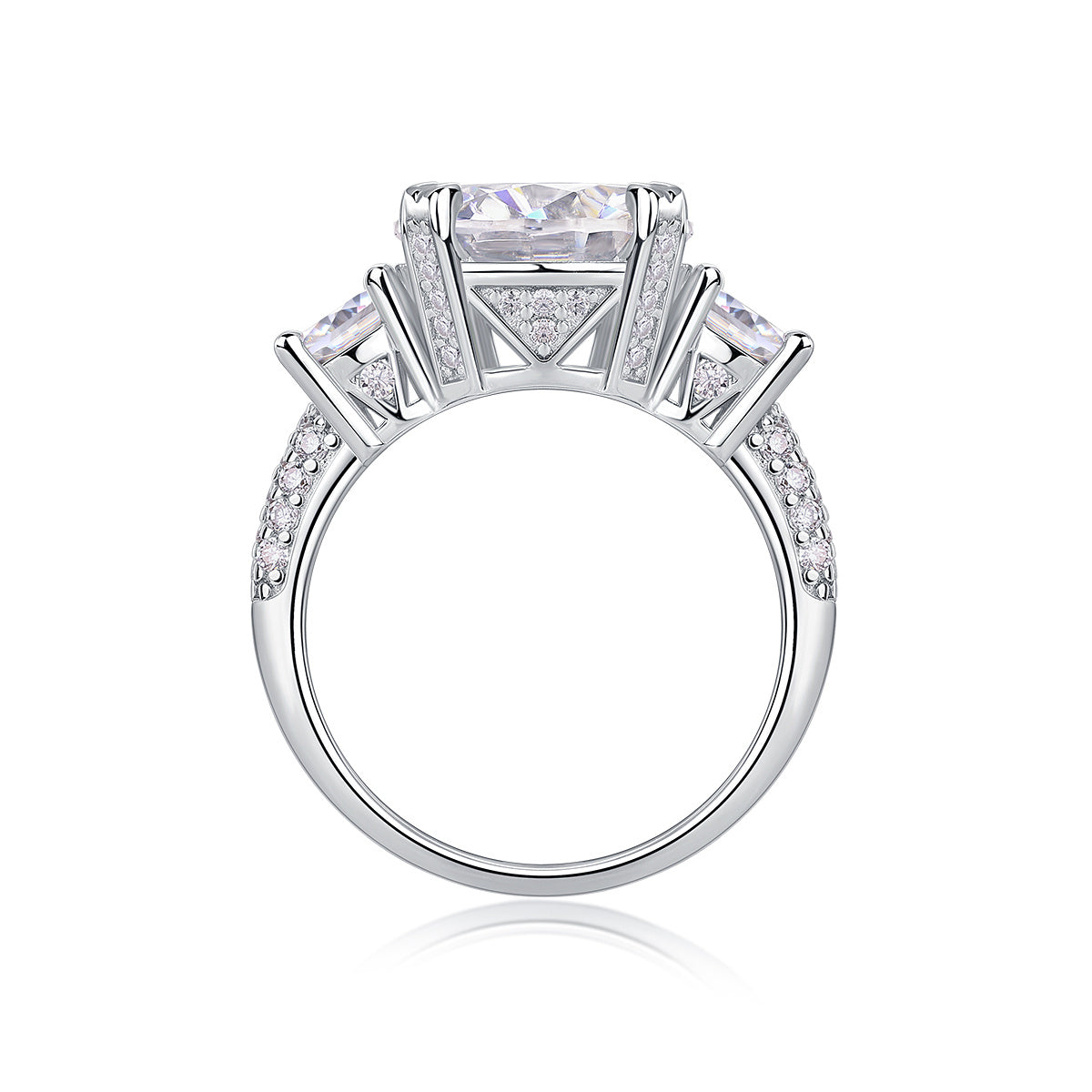 Dazzling Stars - A Fashionable And Luxurious Jewelry Piece Set With 5-carat Moissan Diamond S925 Sterling Silver And Platinum-plated Diamond