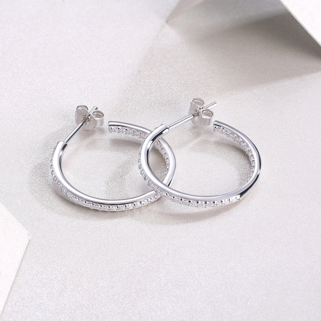 Ribbon - Square Moissanite S925 Sterling Silver Earrings With Platinum-plated Stud Earrings, A Fashionable And Luxurious Diamond Jewelry Accessory