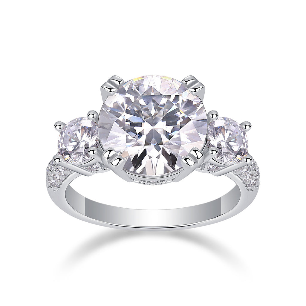 Dazzling Stars - A Fashionable And Luxurious Jewelry Piece Set With 5-carat Moissan Diamond S925 Sterling Silver And Platinum-plated Diamond