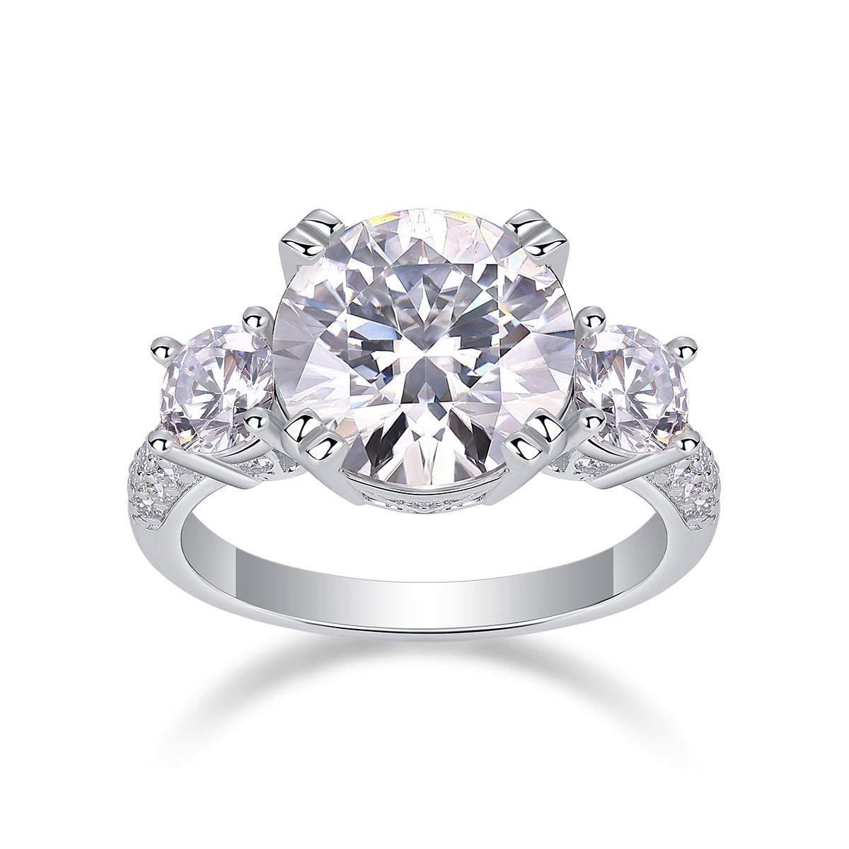 Dazzling Stars - A Fashionable And Luxurious Jewelry Piece Set With 5-carat Moissan Diamond S925 Sterling Silver And Platinum-plated Diamond