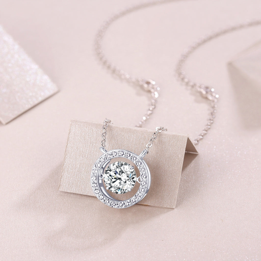 Mobius - A Fashionable And Luxurious Diamond Jewelry Piece Set With 1-carat Moissanite S925 Sterling Silver And Platinum-plated Pendant