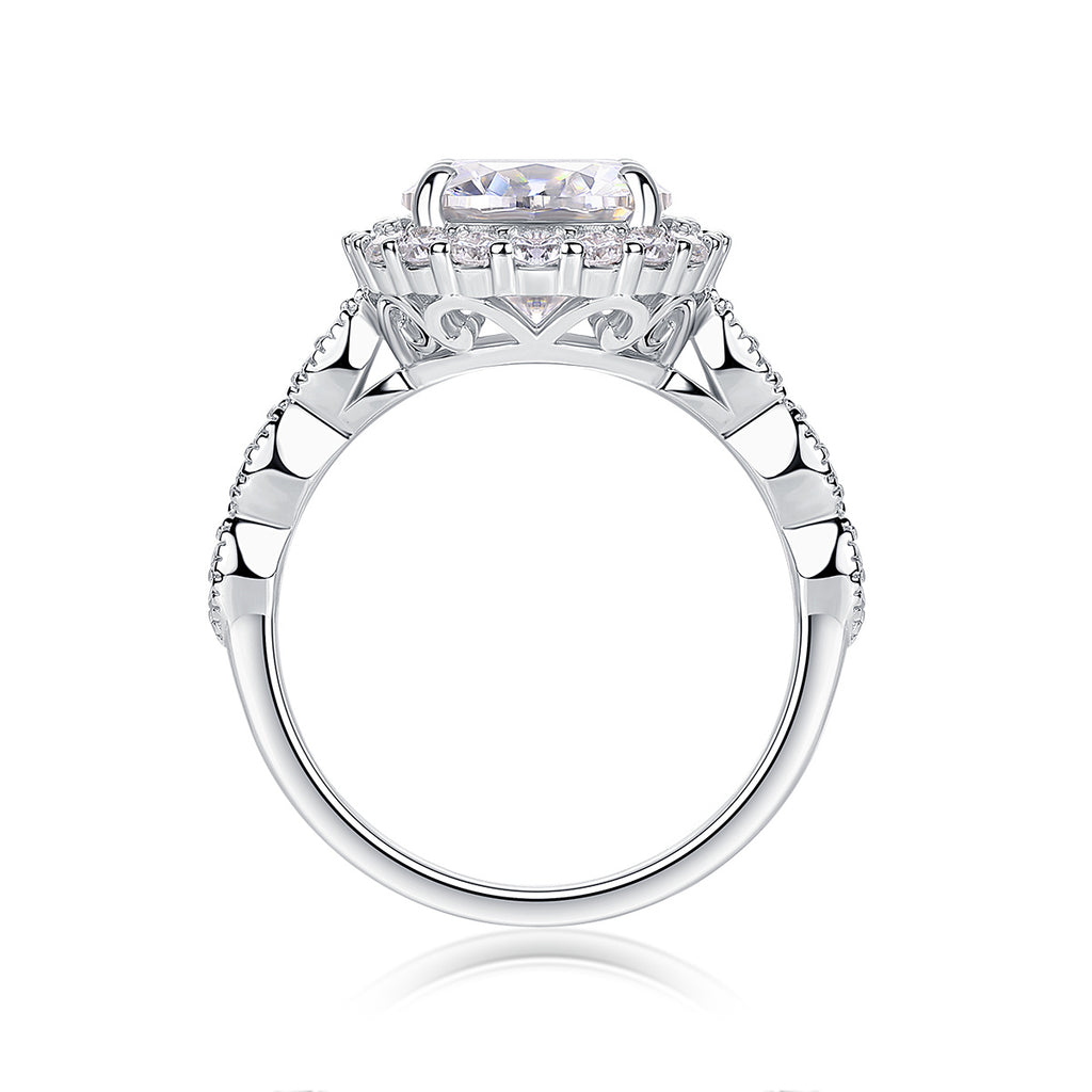 Starlight Shining - A Fashionable Jewelry Ring Set With 3-carat Moissanite S925 Sterling Silver And Platinum-plated Diamond