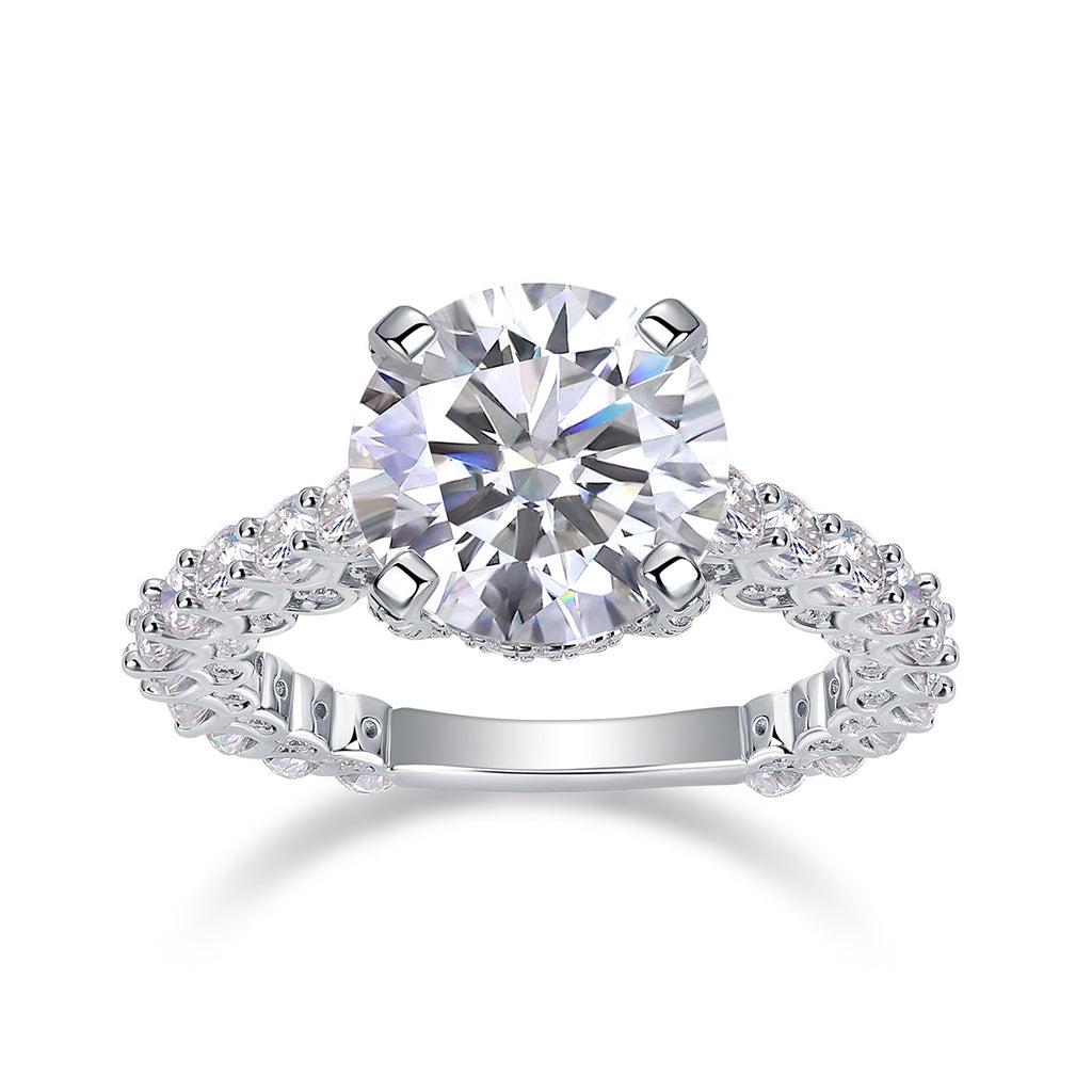 Affectionate And Tender - A Fashionable And Luxurious Jewelry Piece Set With 5-carat Moissanite S925 Sterling Silver And Platinum-plated Diamond