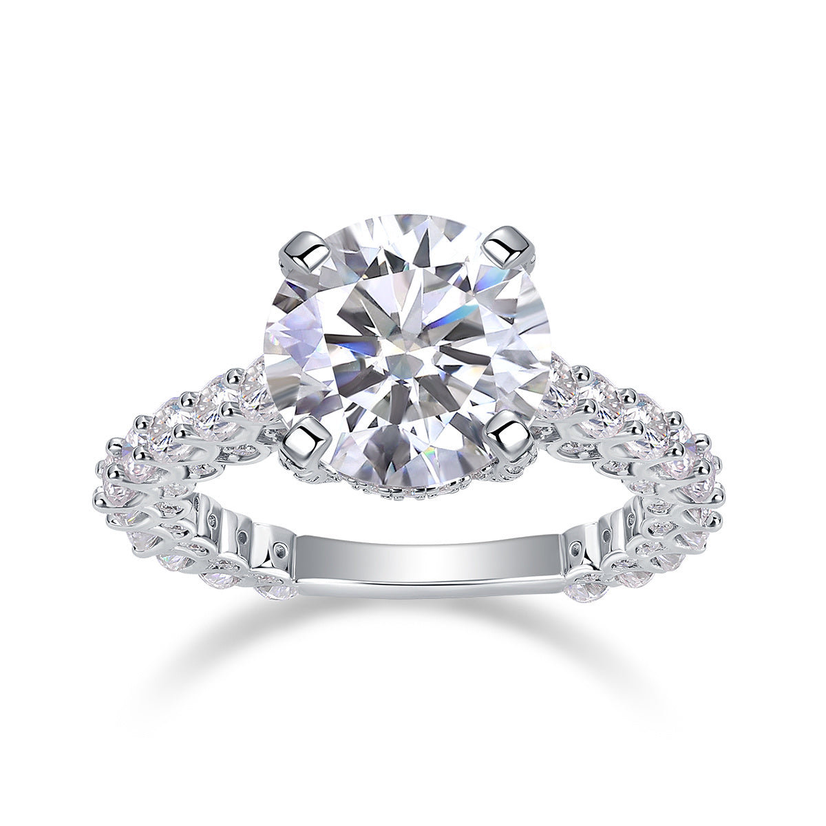 Affectionate And Tender - A Fashionable And Luxurious Jewelry Piece Set With 5-carat Moissanite S925 Sterling Silver And Platinum-plated Diamond