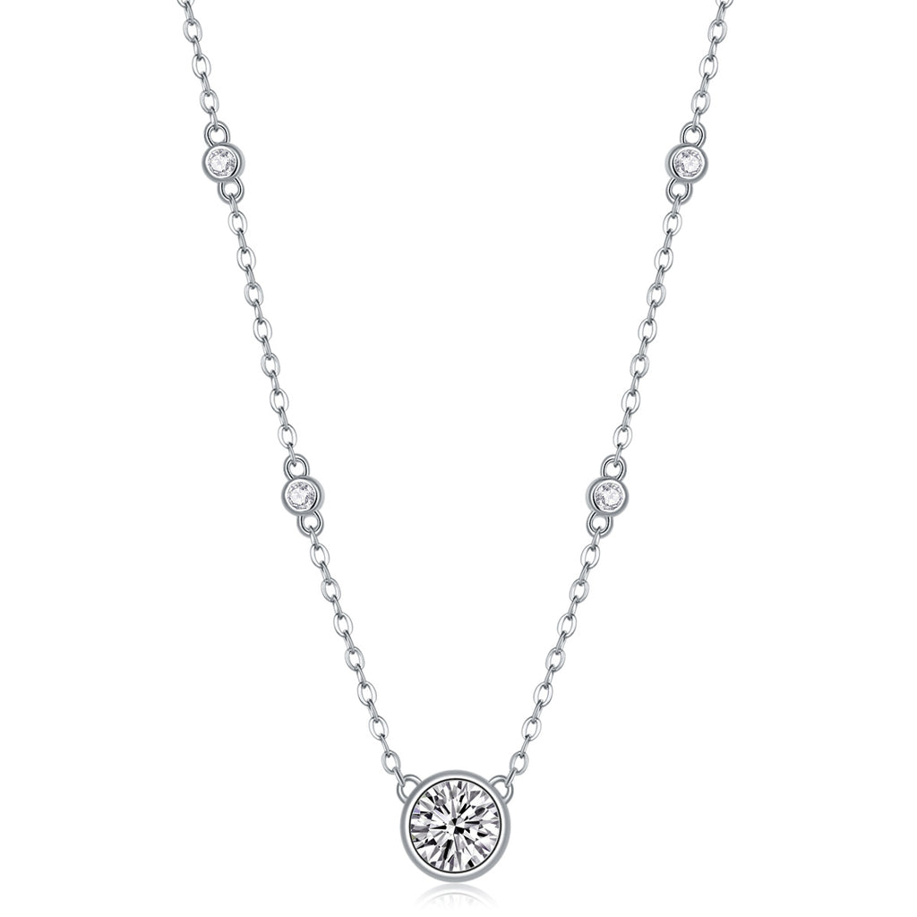 Natural Reverie - A Fashionable And Luxurious Diamond Jewelry Pendant Set With 1-carat Moissan Diamond S925 Sterling Silver And Platinum Plating