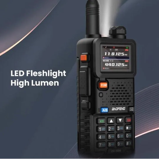 BAOFENG UV-5RH 10w GMRS Ham Radio With Long Range Walkie Talkies, Multifunctional Use, USB-C Charging, 999 Channels, Colorful LCD Display, Audio Produces