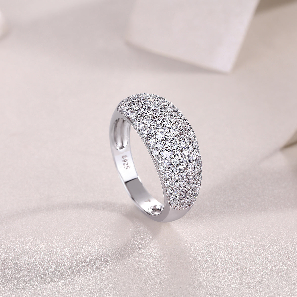 Moonlit Night Stars - A Fashionable Diamond Jewelry Piece Set With Moissanite S925 Sterling Silver And Platinum Diamond Ring