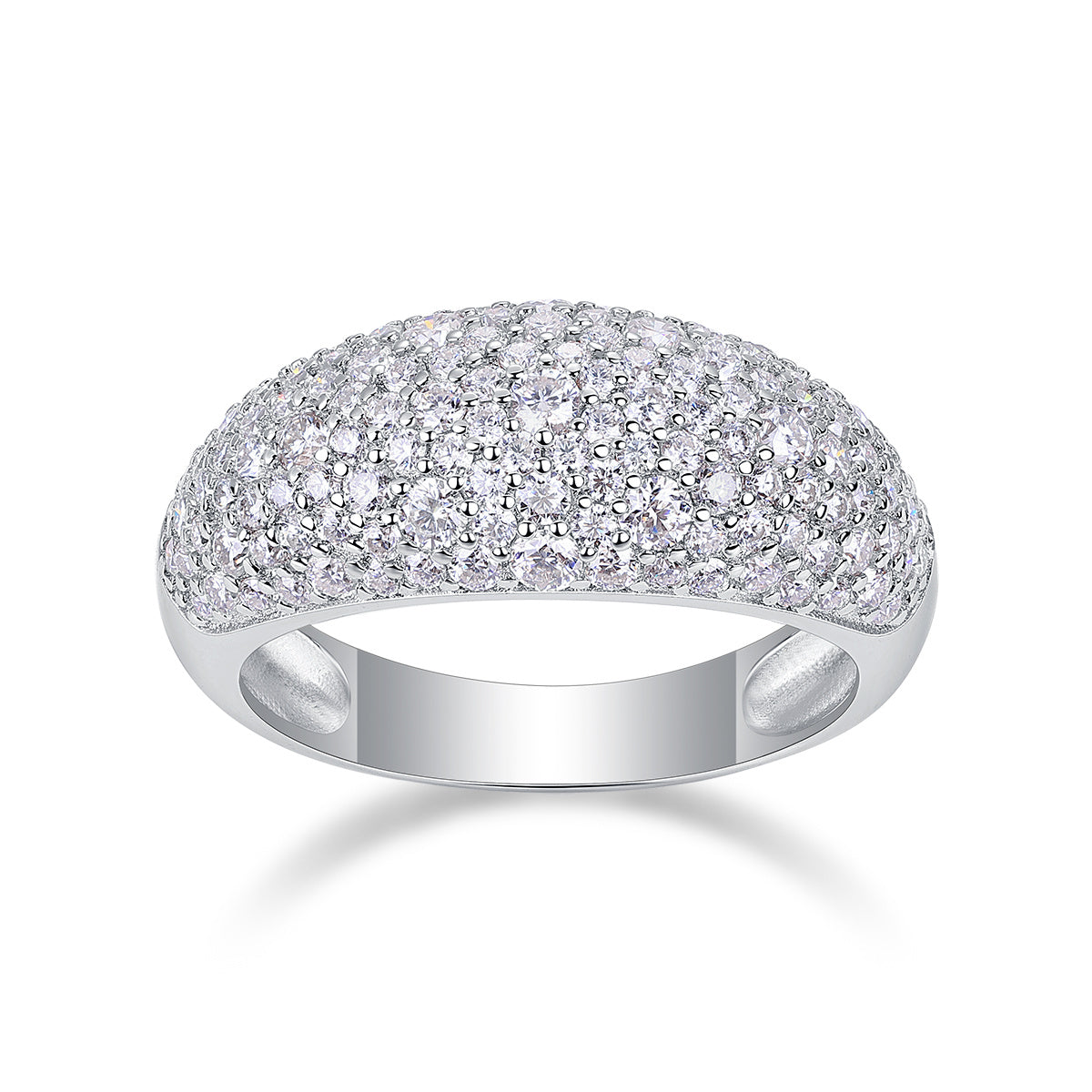 Moonlit Night Stars - A Fashionable Diamond Jewelry Piece Set With Moissanite S925 Sterling Silver And Platinum Diamond Ring