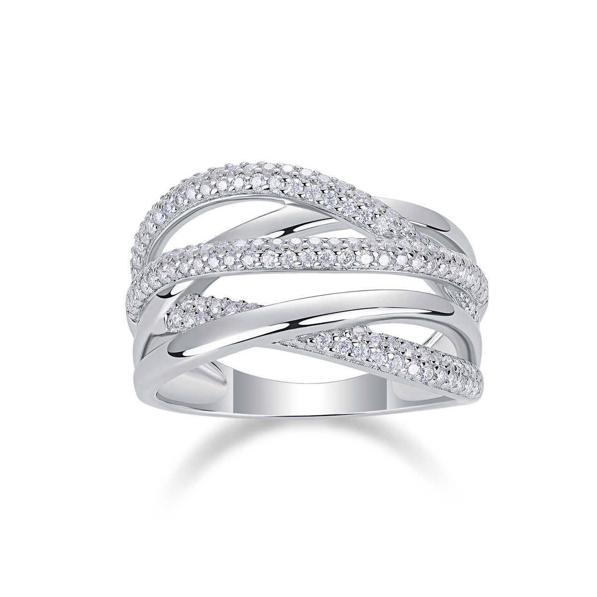 Brilliant Interweaving - A Fashionable And Luxurious Jewelry Accessory Set With Moissanite S925 Sterling Silver And Platinum-plated Diamond