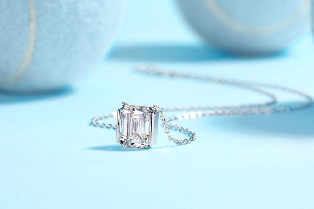 The Brilliance In A Small Space - A Fashionable Jewelry Pendant Set With Moissanite S925 Sterling Silver And Platinum-plated Diamond, Moissanite Silver Jewelry
